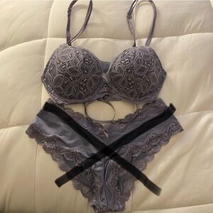 Lace Underwire Bra ONLY Dusty Blue